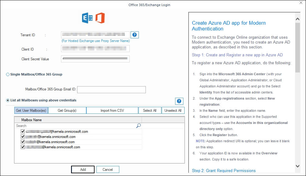 Enter the login credentials of Office 365 account