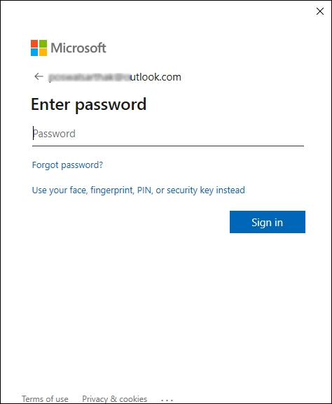 Enter passwords