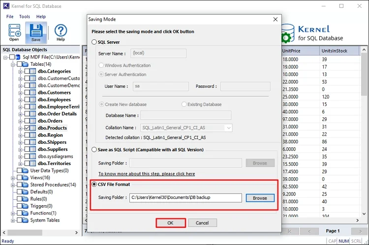 save to CSV