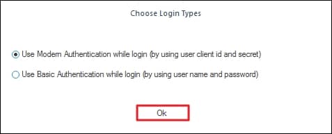 Select Login mode from the tool console