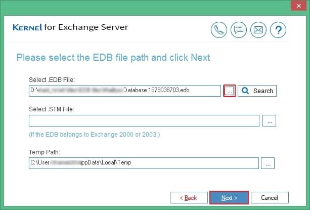 Provide location of edb files