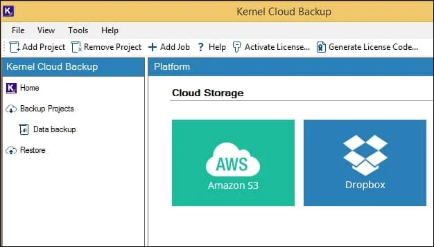 Select Amazon S3 from the given options to backup S3 bucket