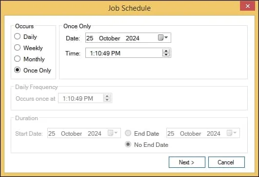  click select Schedule and select the preferred dates