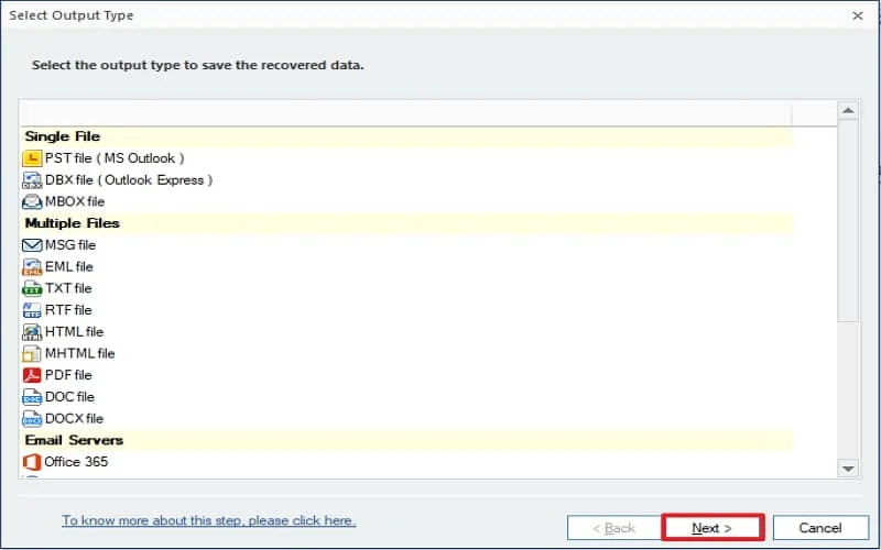 Save OST file using the full version to PST file format as shown below and click Next