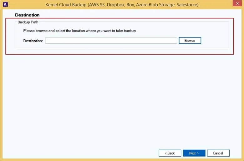 select Browse to provide a path to the saving location of the file on your computers local