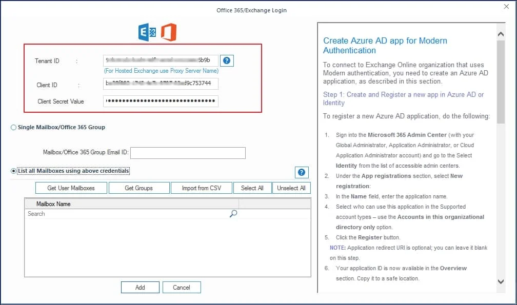 enter the login credentials of Office 365 to connect as destination 