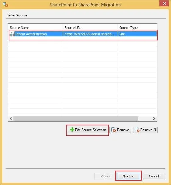 select the added source and then click on Edit Source Selection to select the desired source type