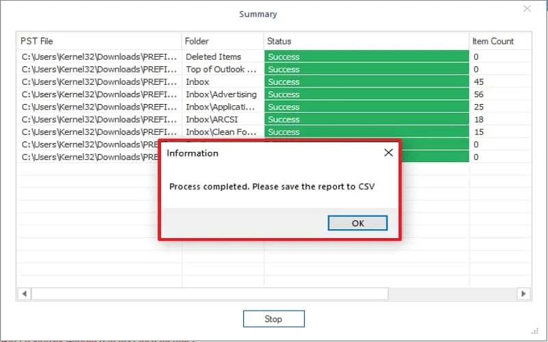 Click OK and save the CSV file in your system