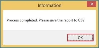 click on Ok to save file as CSV