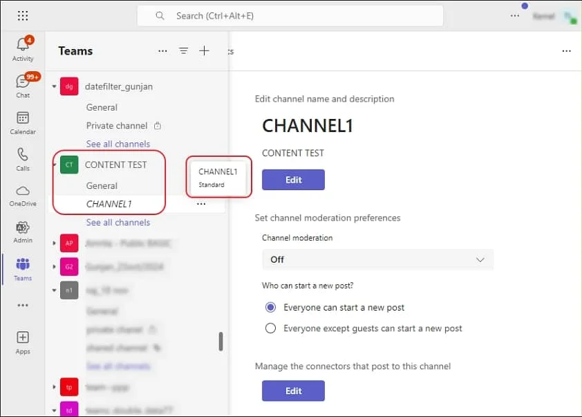 check and verify the conversion of MS Teams private channel to public after the migration using Kernel Microsoft Teams Migration