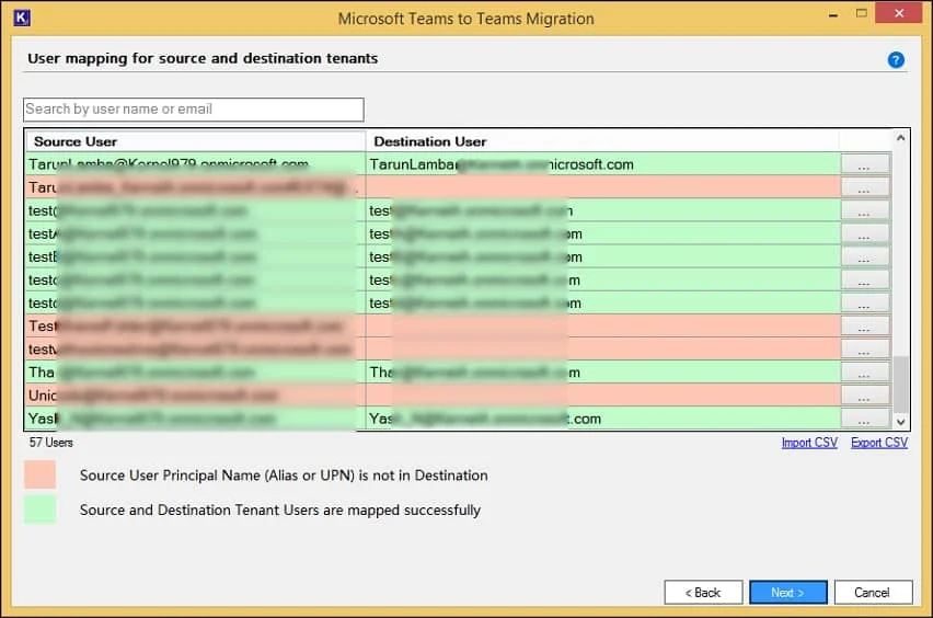 Check and verify the Source Teams users