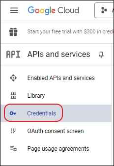 Go to Credentials