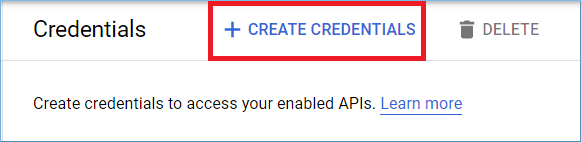 Click Create Credentials