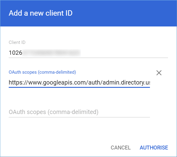 Input the name of the Google app